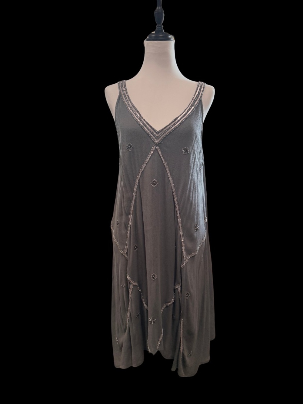 Gorgeous World Market sleeveless shift dress in silver/grey. Brand new with tags